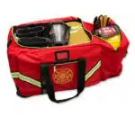 lightning x lxfb10wv firefighter step in rolling turnout bunker gear bag with wheels and reflective red