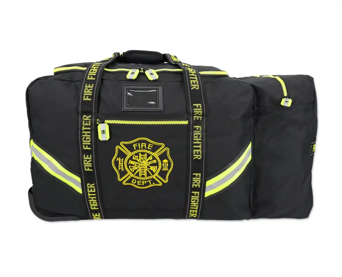 lightning x lxfb10wv firefighter step in rolling turnout bunker gear bag with wheels and reflective black