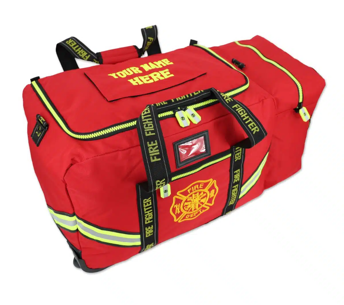 lightning x lxfb10wv firefighter step in rolling turnout bunker gear bag with wheels and reflective red