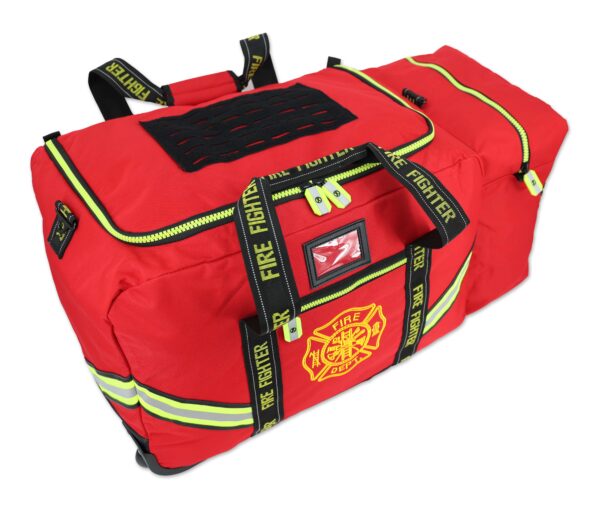 lightning x lxfb10wv firefighter step in rolling turnout bunker gear bag with wheels and reflective red