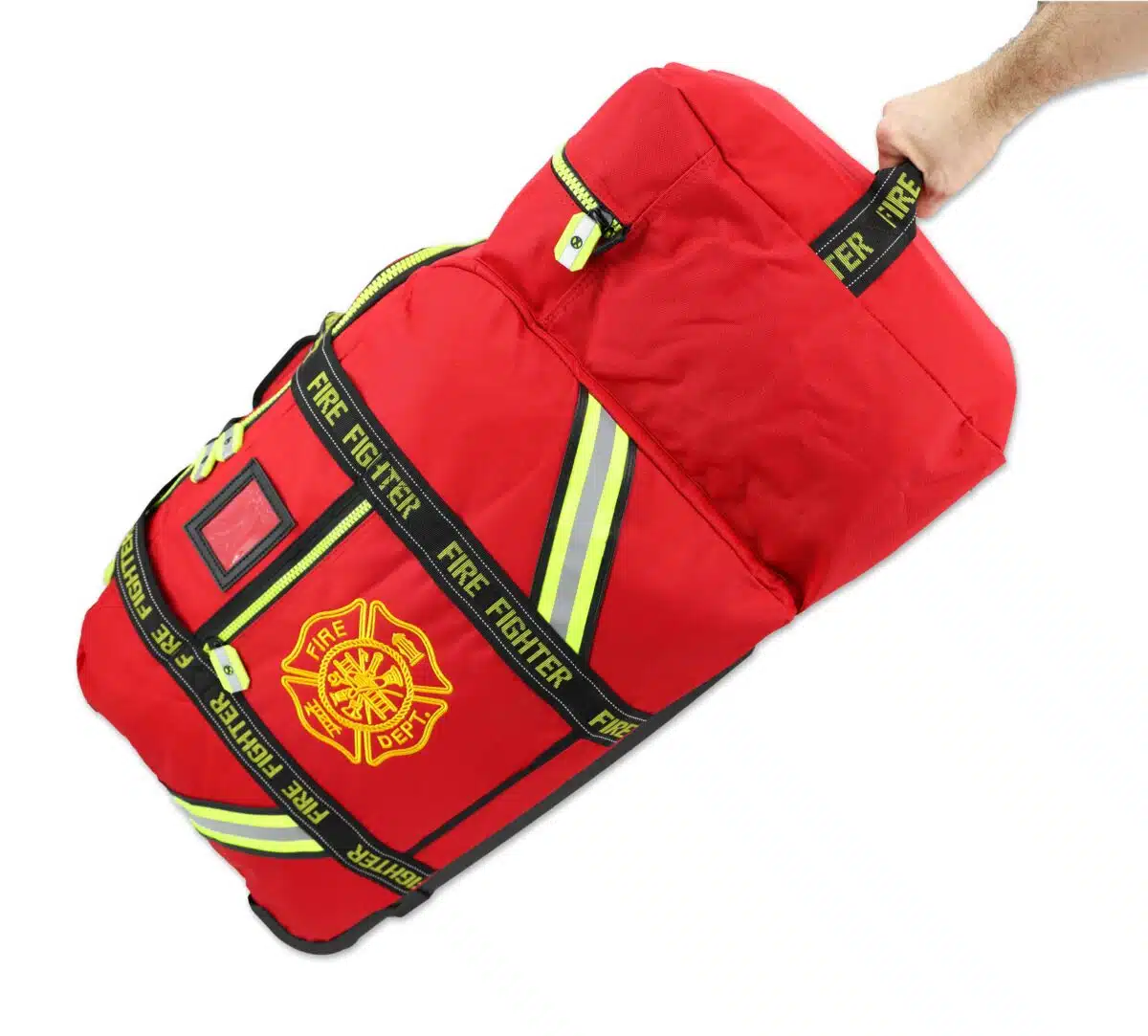lightning x lxfb10wv firefighter step in rolling turnout bunker gear bag with wheels and reflective red