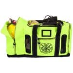 lightning x quad vent mesh vented fireman firefighter turnout bunker gear bag red reflective customizable personalized embroidery monogram step in helmet pocket shoulder strap