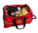 lightning x lxfb60 premium rolling firefighter turnout gear bag with wheels and retractable luggage handle black or red fluorescent reflective