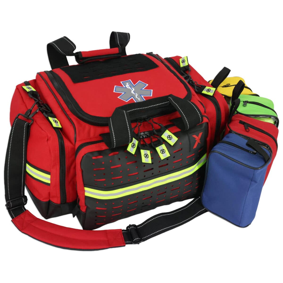 Lightning X LXMB35 Red Modular Trauma Bag With Colored Pouches