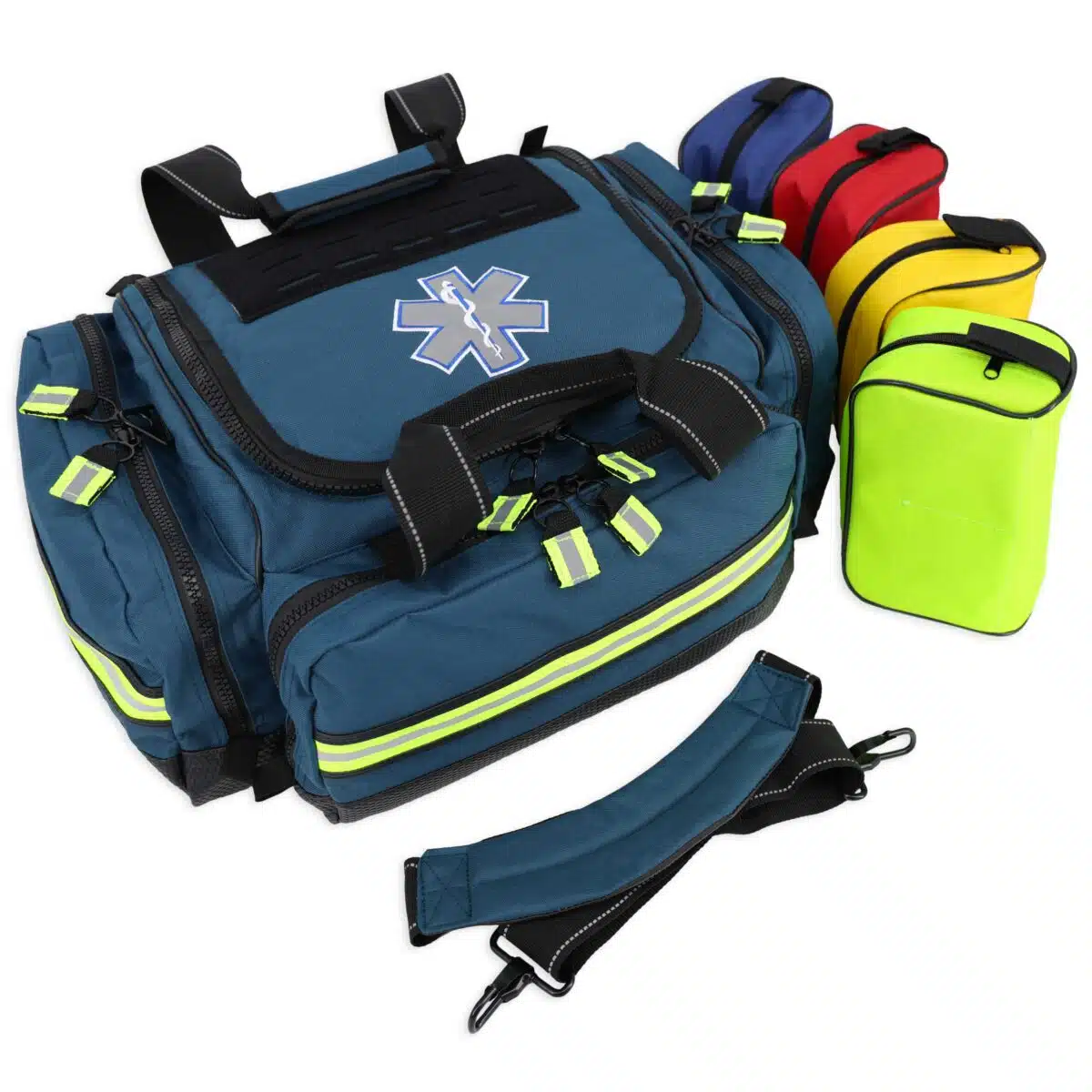 lightning x lxmb35 mb35 premium large intermediate modular trauma gear bag first responder emt ems medic with color coded removable accessory pouches blue