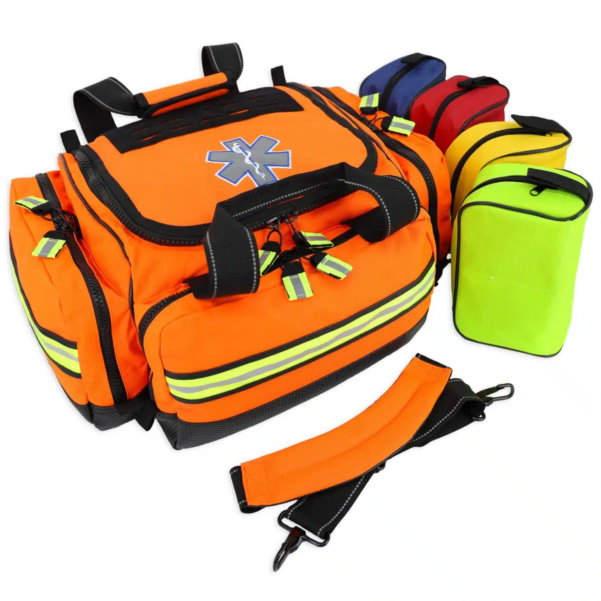 lightning x lxmb35 mb35 premium large intermediate modular trauma gear bag first responder emt ems medic with color coded removable accessory pouches orange