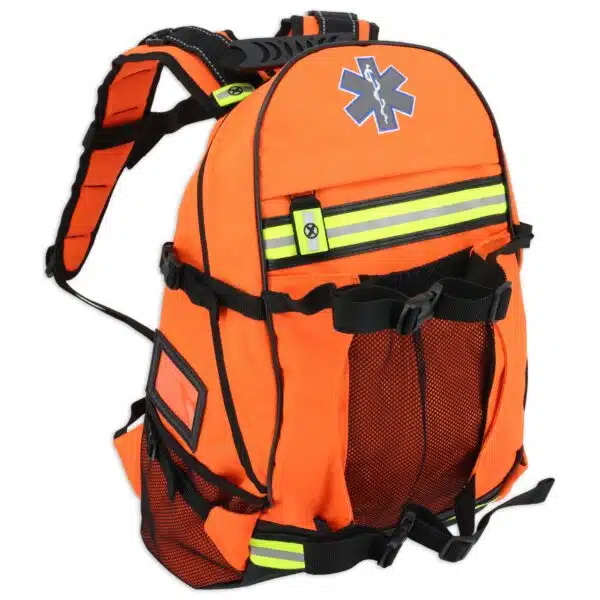 Orange EMT backpack with reflective trim