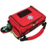 Lightning X LXMB65 Durable modular EMS trauma medical bag with oxygen cylinder access, customizable interior, reflective safety trim, and heavy-duty nylon construction for first responders and emts available in red, orange and blue