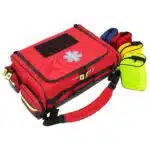 Lightning X LXMB65 Durable modular EMS trauma medical bag with oxygen cylinder access, customizable interior, reflective safety trim, and heavy-duty nylon construction for first responders and emts available in red, orange and blue