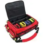 Lightning X LXMB65 Durable modular EMS trauma medical bag with oxygen cylinder access, customizable interior, reflective safety trim, and heavy-duty nylon construction for first responders and emts available in red, orange and blue