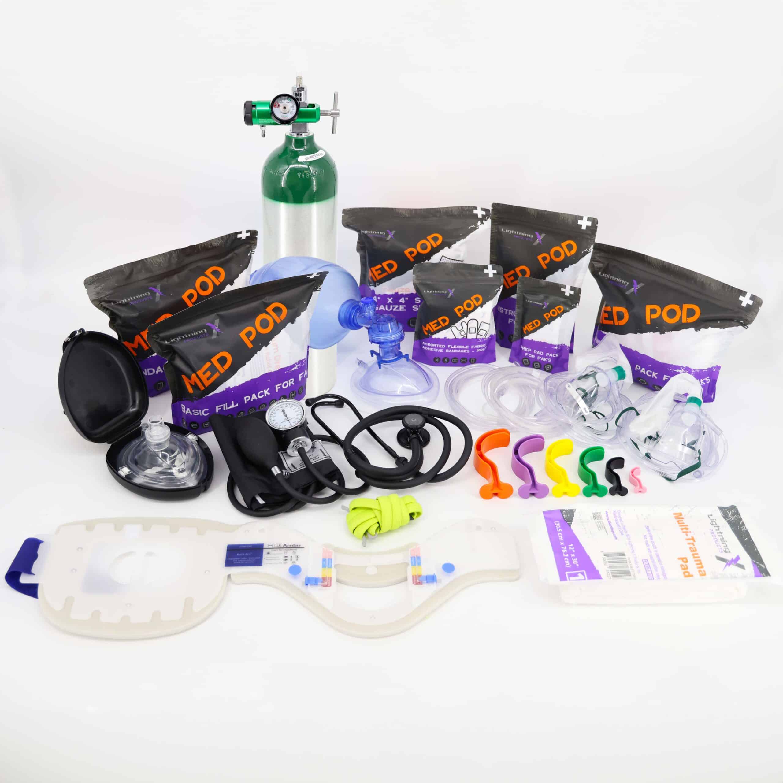 LXSMK-D_2026_SQUARE Lightning X LXSMK-D stocked ems emt als fill kit professional medic first aid medical supplies and oxygen cylinder