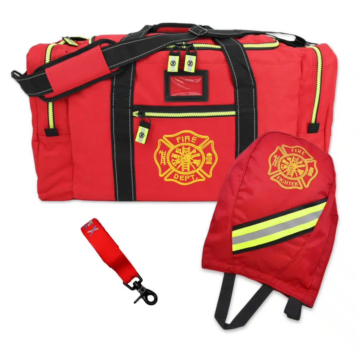 Lightning X LXFB40V FB40 Turnout Gear Bag Package Kit includes Bunker Bag, SCBA Mask Bag, Shoulder Strap & Firefighter Glove Strap Black, red or pink - package deal fireman gift idea