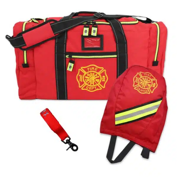 Lightning X LXFB40V FB40 Turnout Gear Bag Package Kit includes Bunker Bag, SCBA Mask Bag, Shoulder Strap & Firefighter Glove Strap Black, red or pink - package deal fireman gift idea