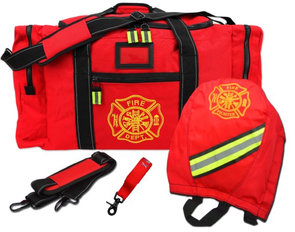 LXFB40 turnout gear bag w/ scba mask bag & firefighter glove strap