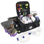 Lightning X MB30-SKC LXMB30 pre stocked professional ems emt medic first responder trauma medical first aid kit bag w/ med pods, chest seal, extrication collar, bandages, tourniquet, stethoscope and other supplies - available in red, black, orange, blue and purple