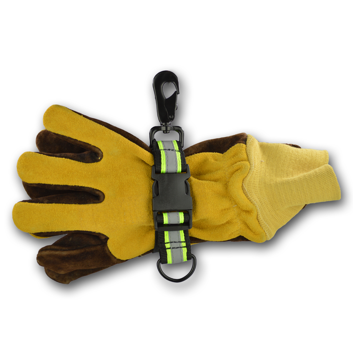 Firefighter Turnout Gear Glove Strap Glove Holder Trigger Claw Snap hook Yellow 