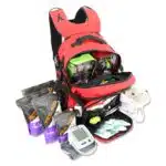 Lightning X premium tacmed molle trauma backpack kit fully stocked gear bag for ems emt first responder w/ first aid supplies including quikclot, tourniquet, israeli bandage, nasal airways and professional medical supplies - RED