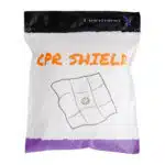 Front view packaged CPR face shield