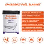 lightning x emergency mylar space blanket, compact life saving foil shield designed for hiking, camping, first aid trauma kits, survival, emergency use