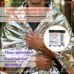 lightning x emergency mylar space blanket, compact life saving foil shield designed for hiking, camping, first aid trauma kits, survival, emergency use