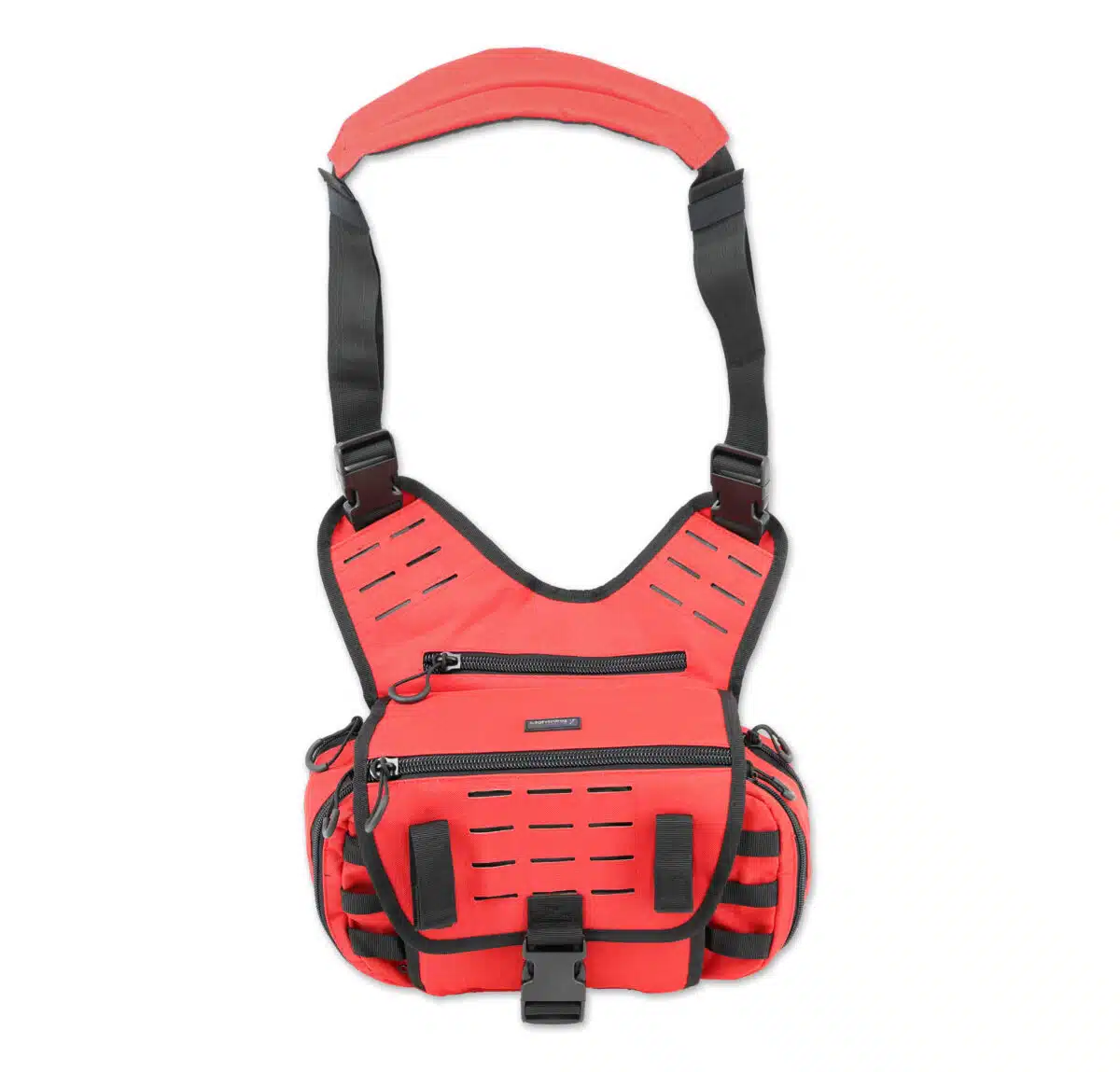 LXMB15-R Lightning X TacMed Sling Pack Messenger Style Cross Shoulder Bag w/ Laser Cut MOLLE Desert Red