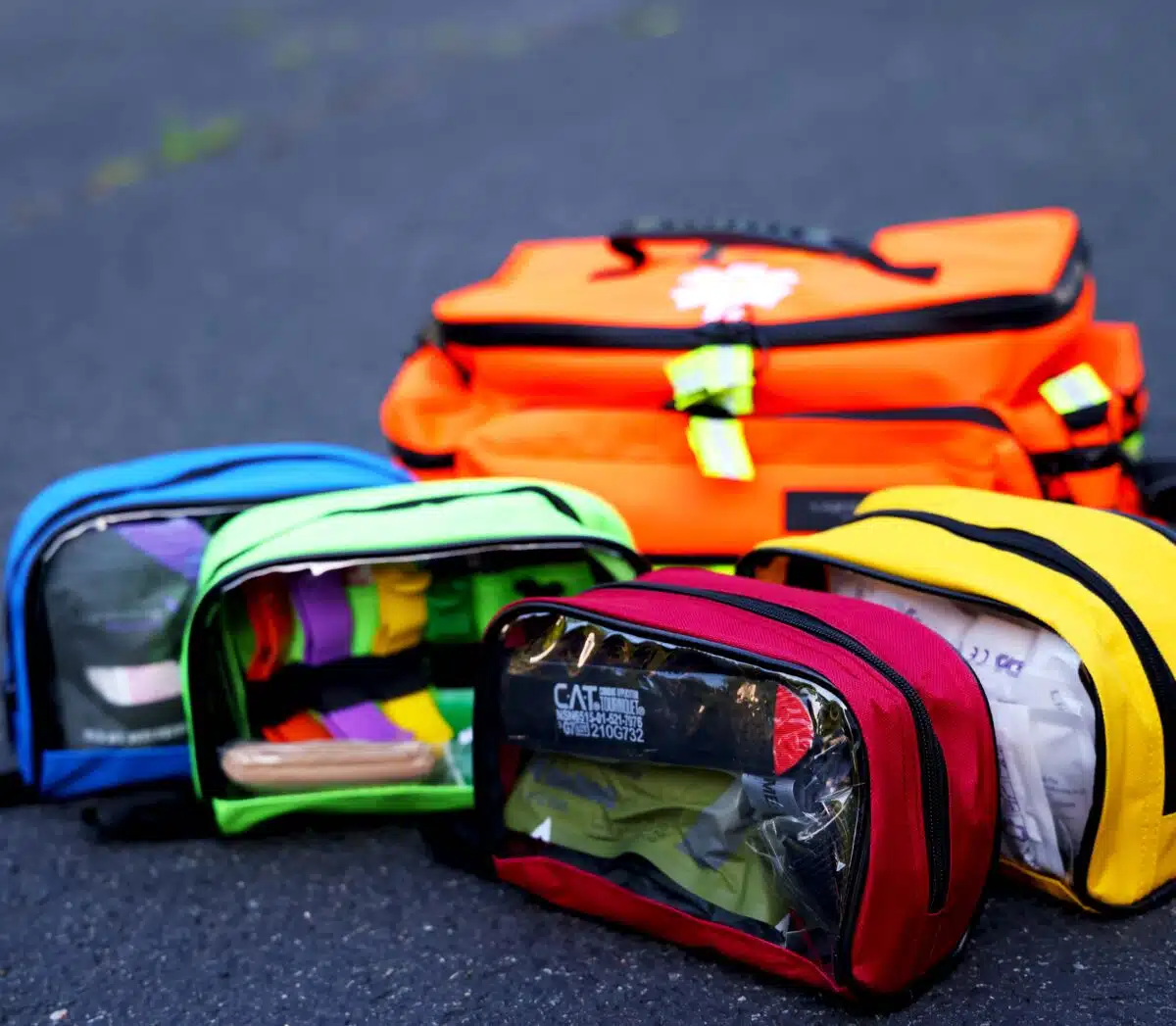 lightning x color coded accessory pouches for emt first responder trauma bag kit empty holds medical supplies