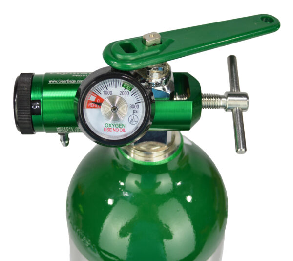 Lightning X Mini O2 Oxygen Tank Regulator 0-15lpm for breathing cylinder adjustable flow rate with wrench