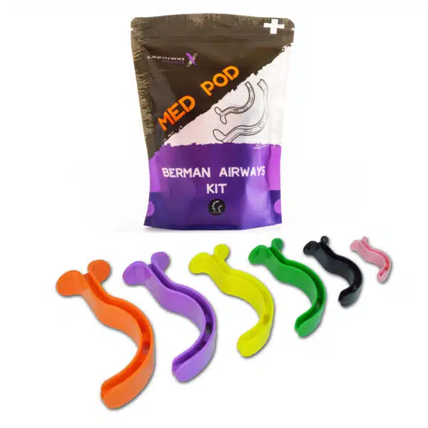 berman oral airway set, emergency airway management, dual channel oral airway, color-coded airway kit, latex-free oral airways, EMS airway supplies, first responder airway kit, medical airway adjuncts, OPA airway set.