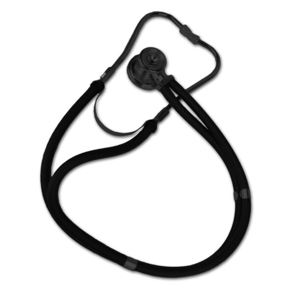 lightning x LXSRS-BK sprague rappaport dual tube stethoscope for nurse, emt, first aid diagnostic, inexpensive stealth matte black