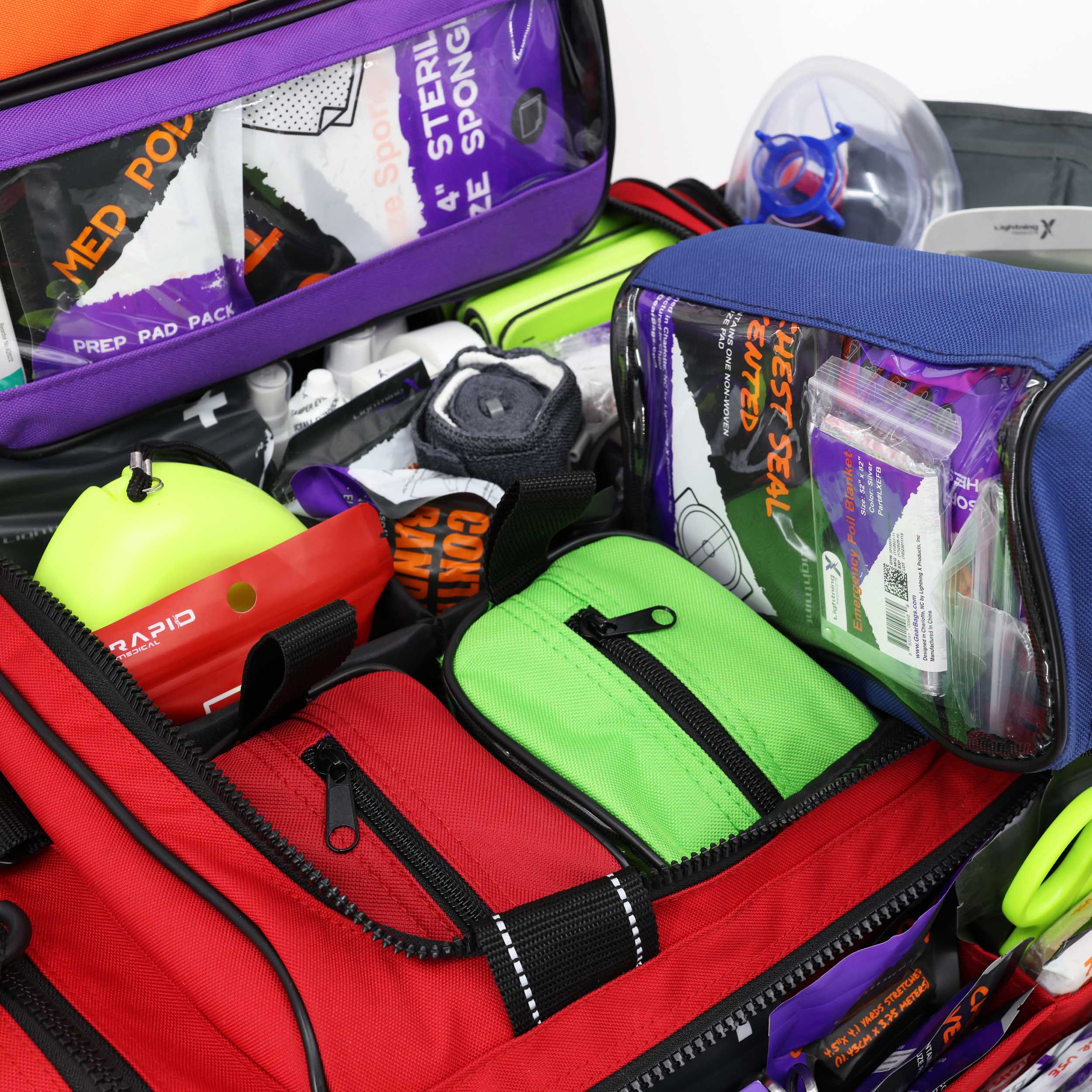 健康・医学 TRAUMA & Transformation Lightning X Modular Trauma Kit w/ Colored Pouches | MB35-SKF
