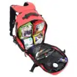 lightning x tacmed fully stocked prefilled tactical medical backpack with first aid trauma supplies mb45-skm lxmb45 including tourniquet stop the bleed bandages cpr stethoscope bp cuff israeli bandage and more for bleeding control red