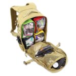 lightning x mb45-skm lxmb45 tactical tacmed backpack fully stocked ems emt first responder first aid professional trauma kit - w/ tourniquet, quikclot, bandages, stethoscope, israeli bandage and more - TAN