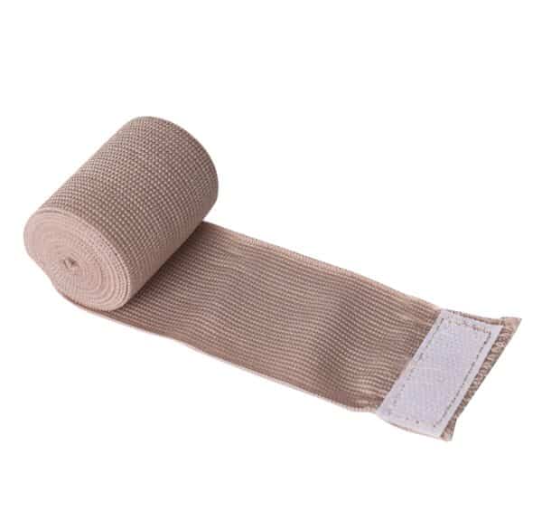 lightning x elastic stretch ace bandage wrap roll gauze hook & loop closure tan 2" for first aid kits