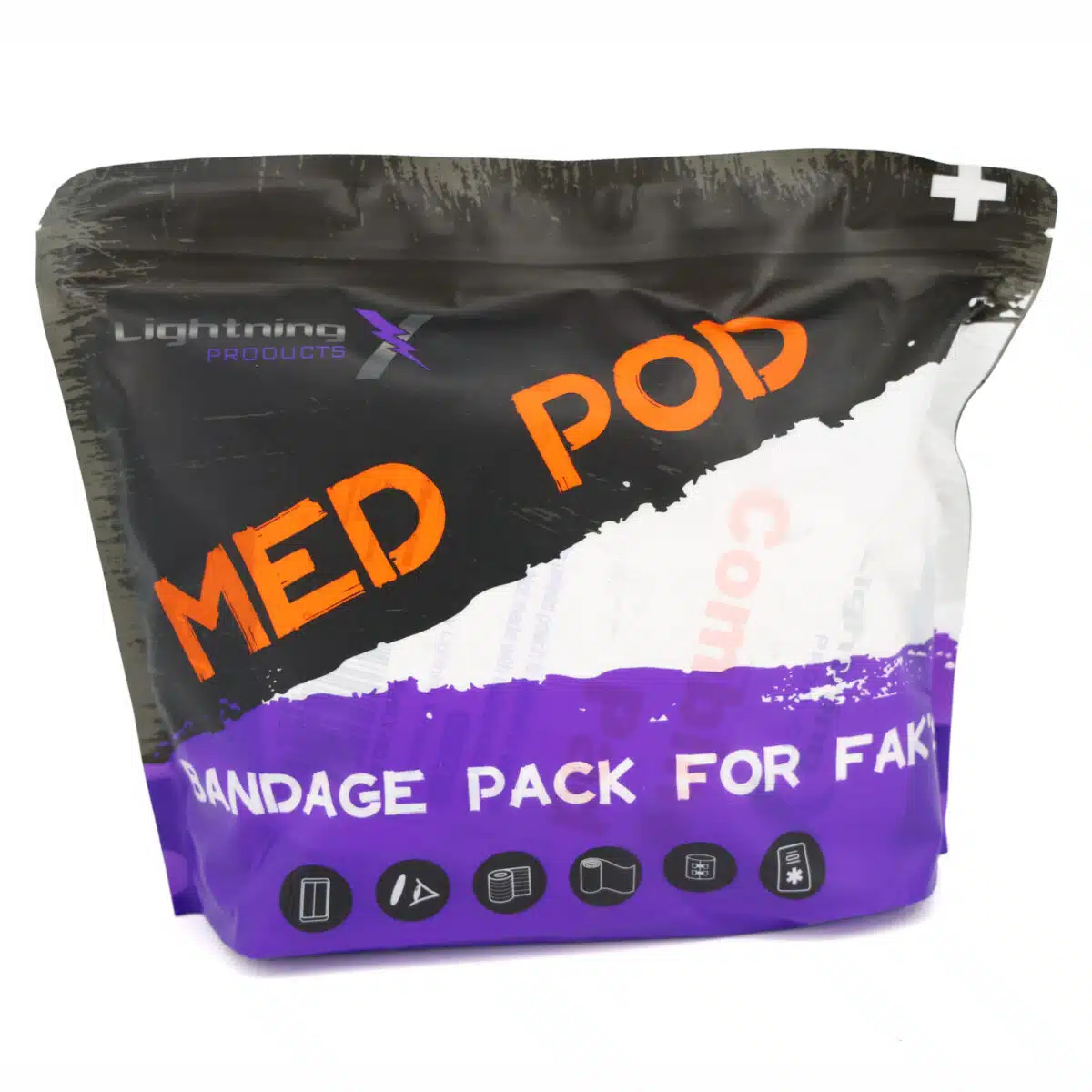 lightning x bandage refill kit for first aid includes 2", 3", 4" conforming stretch rolled gauze, elastic ace bandage, self-adherent coban cling wrap, 5" x 9", 8" x 10" abd combine pad, eye pads & first aid guide booklet