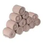 lightning x elastic stretch ace bandage wrap roll gauze hook & loop closure tan 2" for first aid kits 12 pack