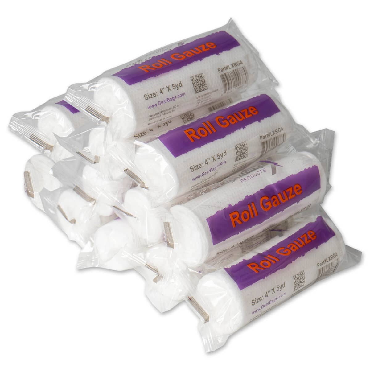 lightning x conforming stretch gauze roll rolled roller bandage 4" x 4.1yd individually wrapped 12 pack