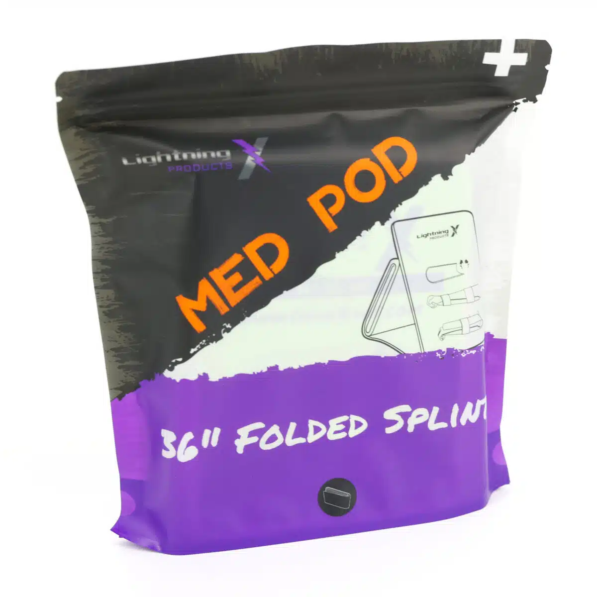 Front view of roll splint package