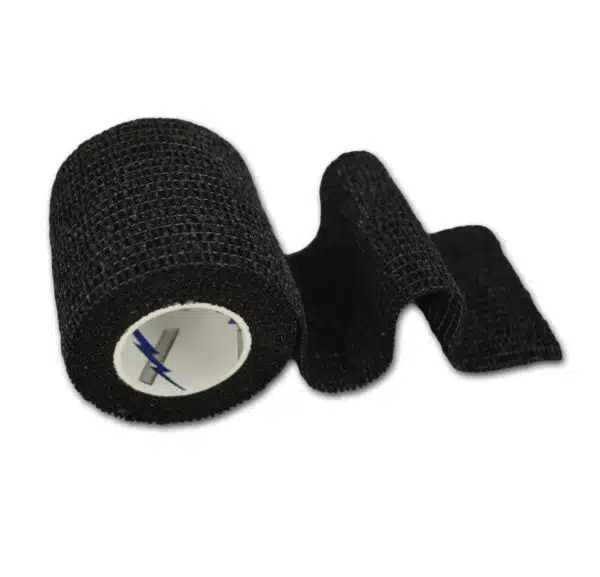 Tactical black cohesive self adherent bandage wrap gauze 2" x 5 yards cling roll, great for first aid, tattoo and medical