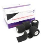 lightning x tactical black cohesive self adherent bandage wrap gauze 2" x 5 yards cling roll, great for first aid, tattoo and medical emergencies