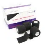 lightning x tactical black cohesive self adherent bandage wrap gauze 2" x 5 yards cling roll, great for first aid, tattoo and medical emergencies