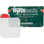 HyFin Vent Chest Seal by North American Rescue – 6x6 self-adhesive occlusive dressing for treating open chest wounds, pneumothorax, and battlefield trauma