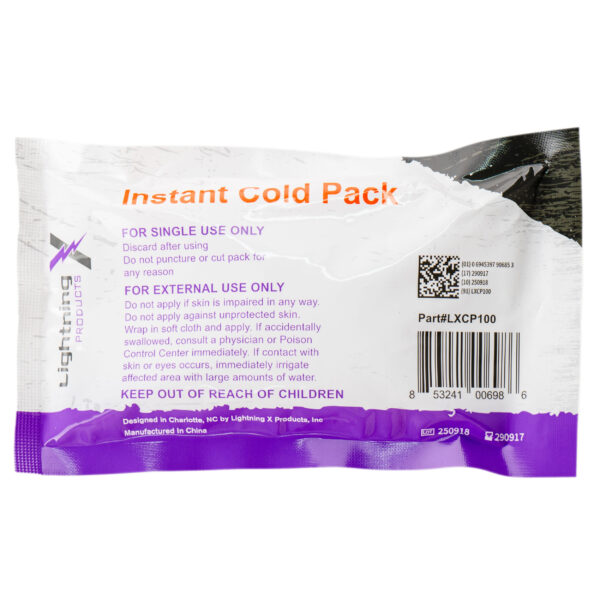 lightning x instant ice cold compress pack 4.5" x 7" for sprains, strains, bumps and other injuries, must have for first aid kits