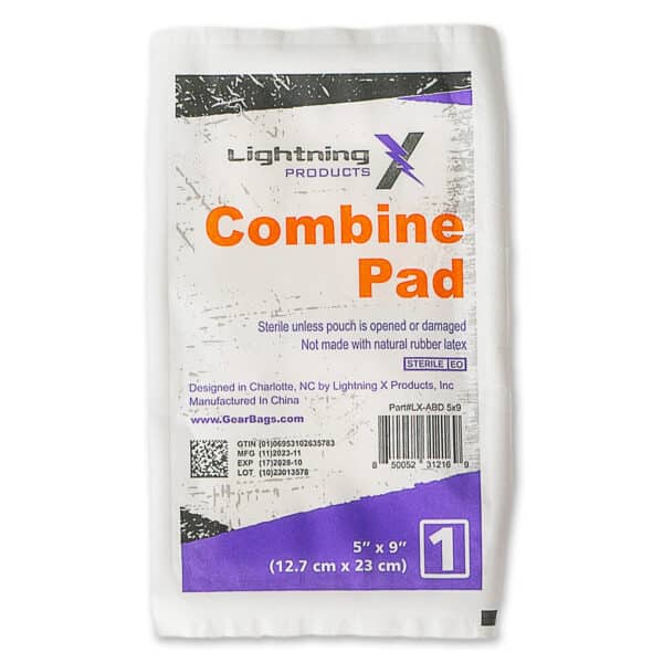 lightning x abd abdominal combine trauma gauze pad spongue 5x9 5" x 9" stop the bleed dressing, single or pack of 20