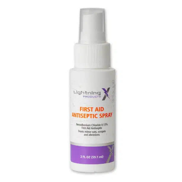 lightning x first aid antiseptic spray 2 oz pump bottle for cleaning wounds cuts scraps for first aid kits