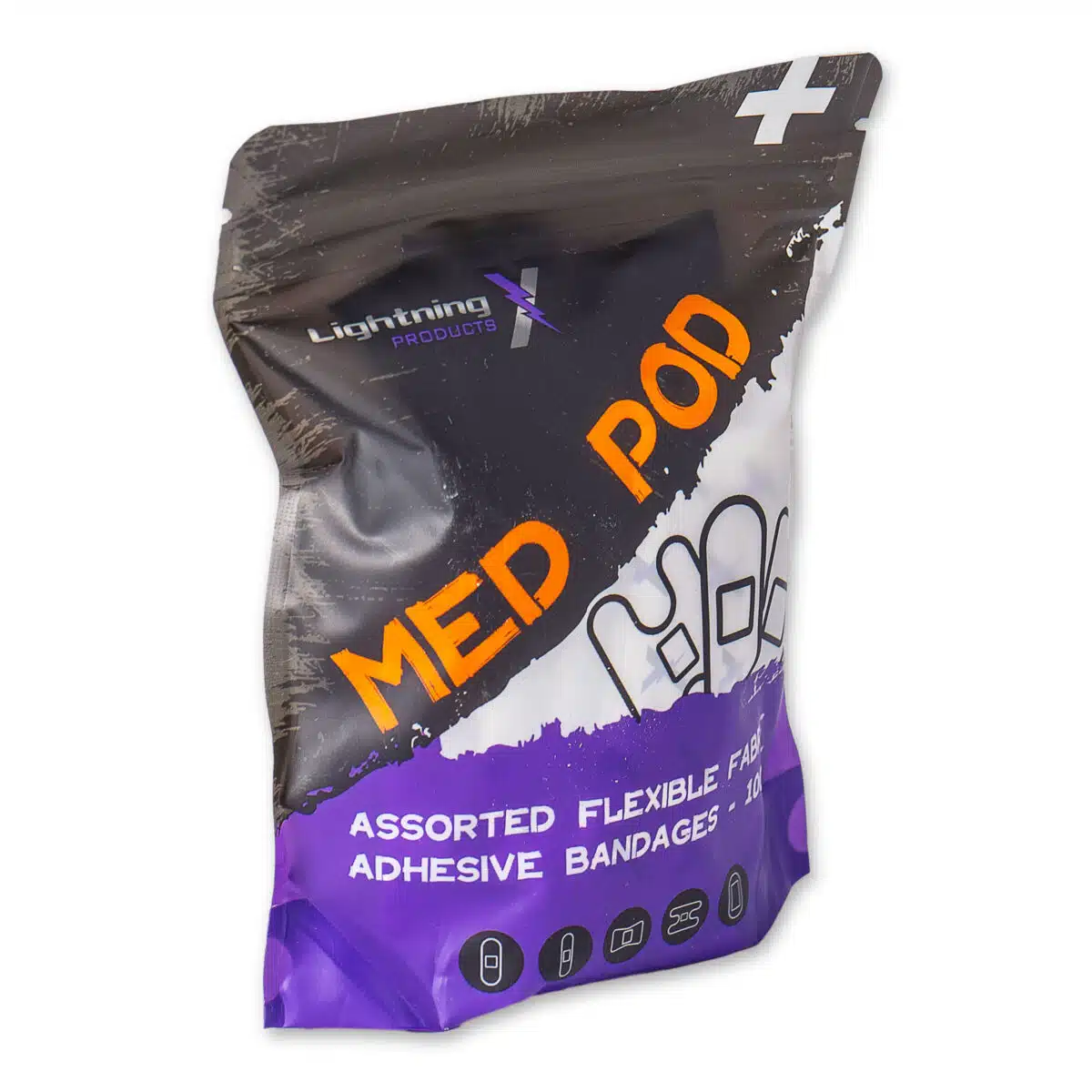 lightning x flex fabric adhesive cloth band aid bandages 100 assorted flexible sizes heavy duty in resealable zip bag for first aid kits