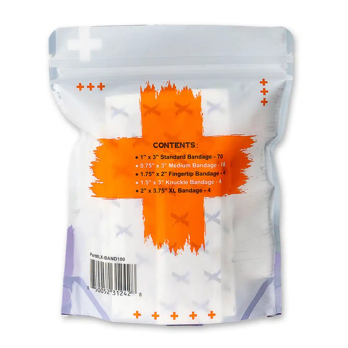 lightning x flex fabric adhesive cloth band aid bandages 100 assorted flexible sizes heavy duty in resealable zip bag for first aid kits