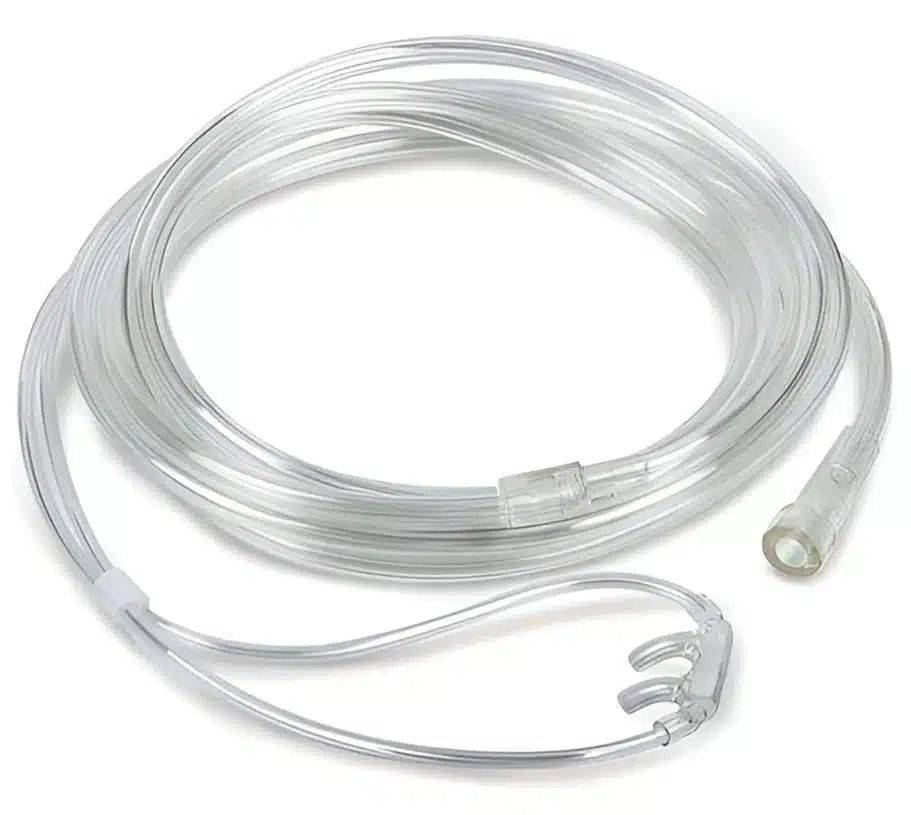 Nasal cannula tubing for oxygen therapy breathing