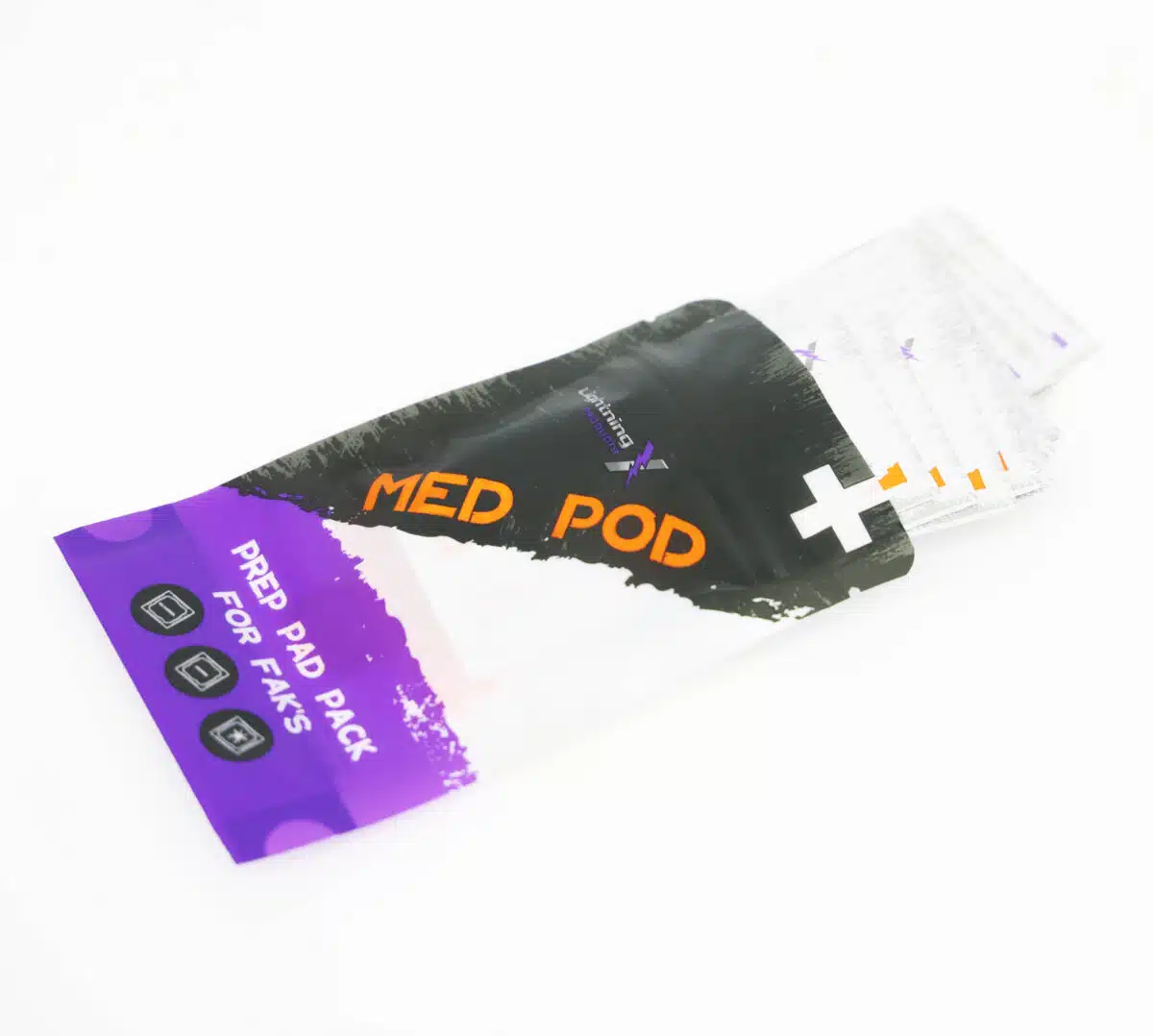 lightning x prep pads refill for first aid kits, includes alcohol wipes, pvp iodine wipes and sting & bite relief pads, 10 each