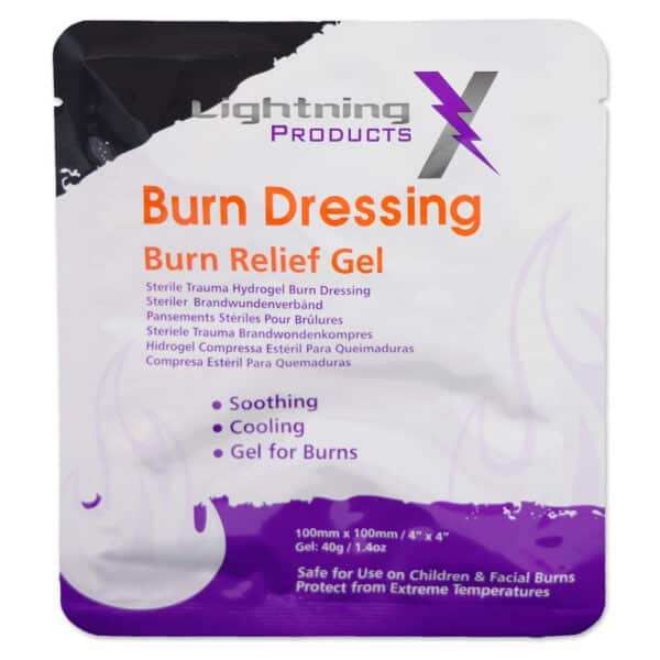 lightning x hydrogel cooling burn relief gel dressing gauze care 4x4 4" x 4" for first aid