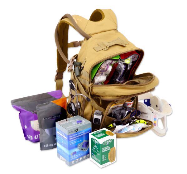lightning x tactical modular tac/med stocked emt first responder backpack for medics with hydration bladder